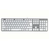 Kép 1/2 - Hama Rossano Slim Vezetékes Billentyűzet, Ultra-lapos fémház, Ezüst/Fehér (DE)