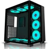 Kép 1/10 - Kediers C590 RGB 9x Fans Tempered Glass Fekete Számítógépház