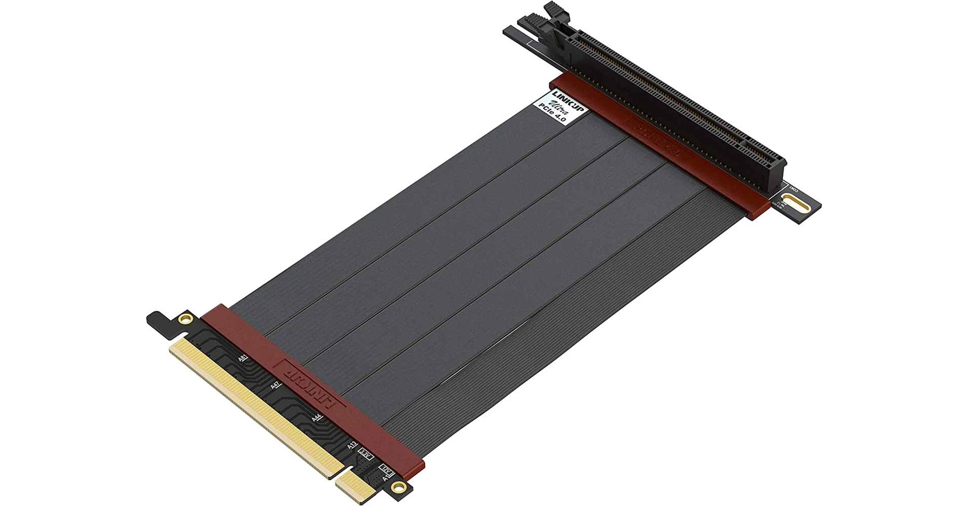 LINKUP - AVA PCIe 4.0 Gen 4 x16 Riser Cable - RTX 4090 RX7900 Ready - Boost your gaming performance - 90 degree black (15cm