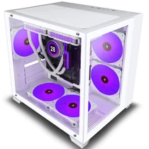 Kediers C770 Premium Gaming ARGB Tempered Glass Fehér