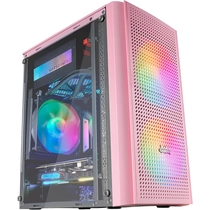 MARSGAMING MC300P rózsaszín , Micro ATX PC Case, Tempered Glass, Front MESH