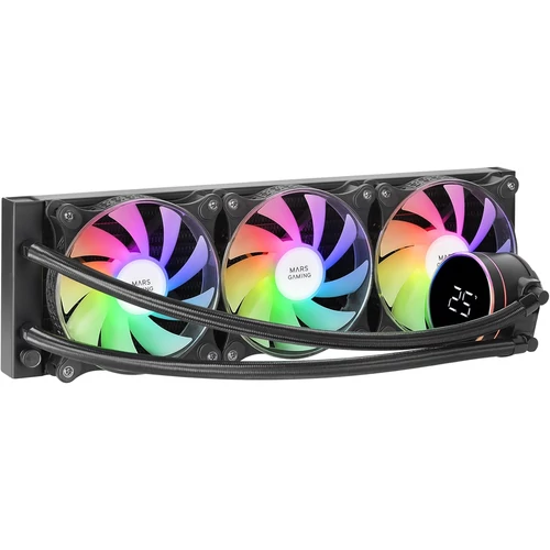 Mars Gaming ML-LCD360 AIO Processzor folyadékhűtés Fekete (ML-LCD360) LCD kijelző hőmérséklet-monitorozással