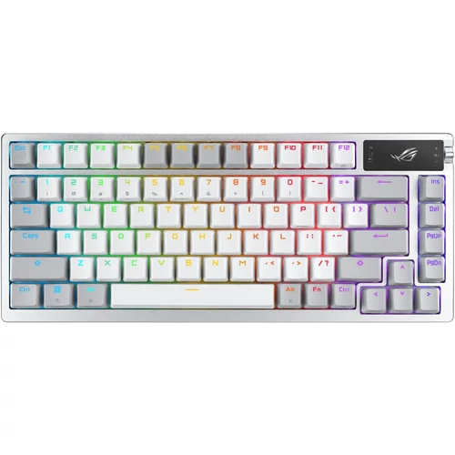 ASUS ROG AZOTH Moonlight White (ROG NX Snow / PBT) - US vezeték nélküli/vezetékes billentyűzet (90MP031A-BKUA11)