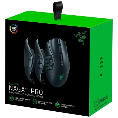 Razer Naga V2 Pro vezeték nélküli Gaming egér fekete (RZ01-04400100-R3G1)
