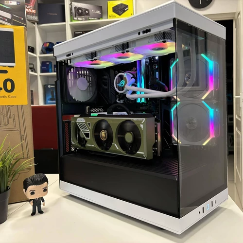 EZCOMP HYTE Y40 White Gaming - ASUS ROG STRIX Z790-F GAMING WIFI, Intel Core i5-13600KF, 32GB DDR5 CL30, Gallardo Manli GeForce RTX 4070 Ti 12GB, 1TB Nvme M.2 SSD, 1000W 80+ GOLD