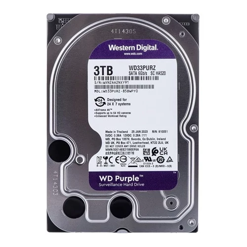 Western Digital Purple 3.5 3TB SATA3 256MB HDD (WD33PURZ) 