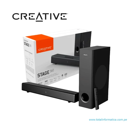 Creative Stage 360 2.1 Soundbar with Dolby Atmos Black (51MF8385AA000) Bluetooth 5.0, HDMI 2.0, ARC, optika, 240W Hangprojektor 
