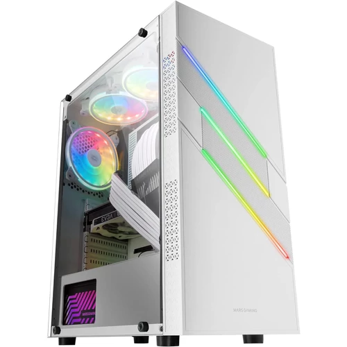 Mars Gaming MC-U3 XL ARGB Tempered Glass Fehér
