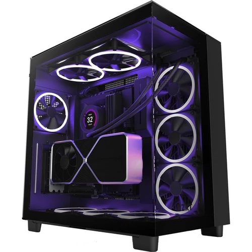 NZXT H9 Elite Tempered Glass (CM-H91EB-01) Matt Fekete számítógépház