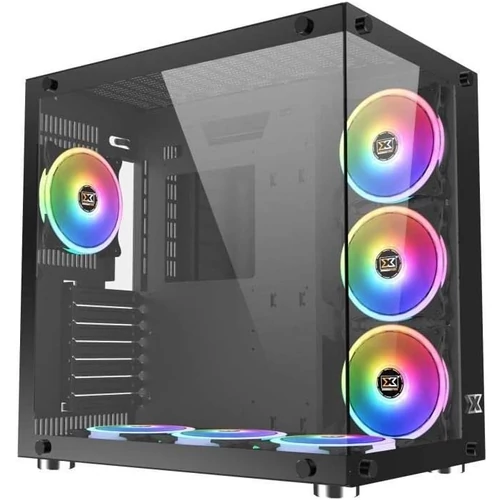 Xigmatek Aquarius Plus 7x RGB Fans Tempered Glass Fekete Számítógépház 
