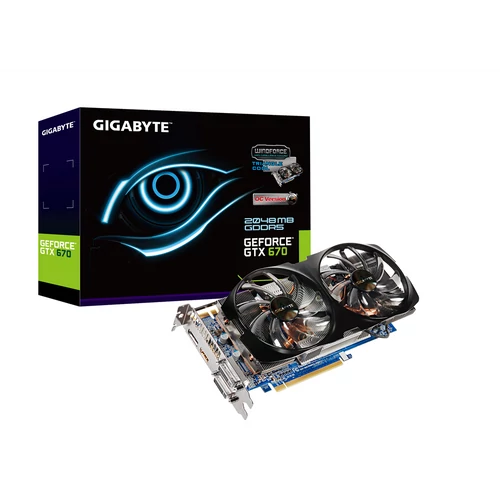 GIGABYTE GeForce GTX 670 WindForce 2 2GB GDDR5 256bit (GV-N670WF2-2GD) Videokártya