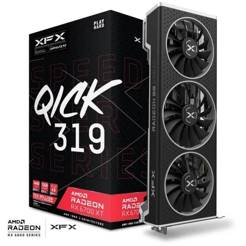 XFX Radeon SPEEDSTER QICK 319 BLACK RX 6700XT 12GB (RX-67XTYPBDP) Videokártya