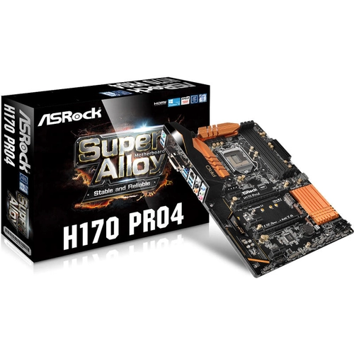 ASRock H170 PRO4 alaplap, H170, Dual DDR4-2133, SATA3, SATAe, RAID, HDMI, DVI, ATX