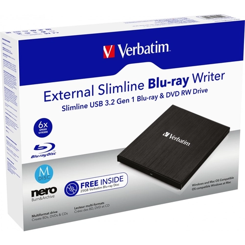 Verbatim külső Blu-Ray író fekete USB 3.0 (43890) - Optikai meghajtó (43890)