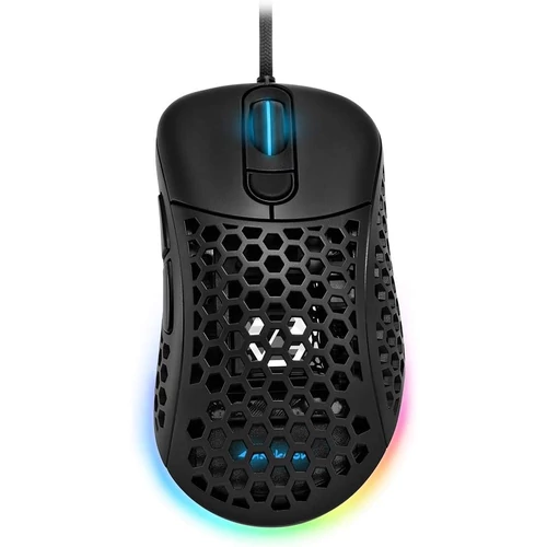 Sharkoon Light 200 Egér Gamer (optikai; 16000 DPI; Pixart PMW3389 chip; Omron gombok; RGB; fekete)