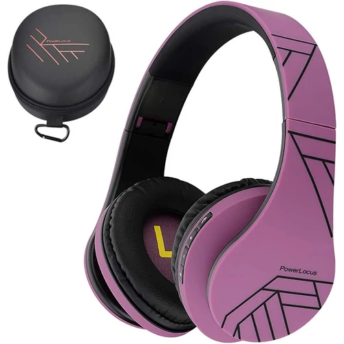 PowerLocus Bluetooth Vezeték nélküli Fejhallgató  - összecsukható,  beépített mikrofonnal, Micro SD/TF, FM iPhone/Samsung/iPad/PC, Lila