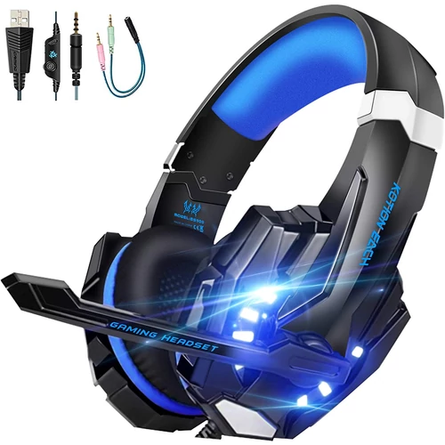 Vtakol V9 Gamer Fejhallagató Mikrofonnal Kék 