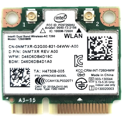 Intel 7260 HMW Wifi kártya