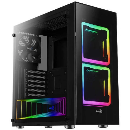 Aerocool TOR Tempered Glass Fekete 