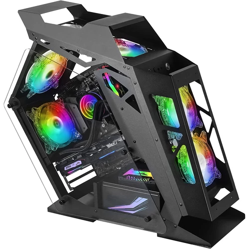 MarsGaming MC61 RGB Tempered GlassFekete Számítógépház 