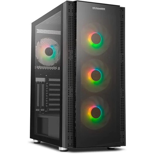 NOX Hummer Horus Micro ATX ATX Tempered Glass Fekete