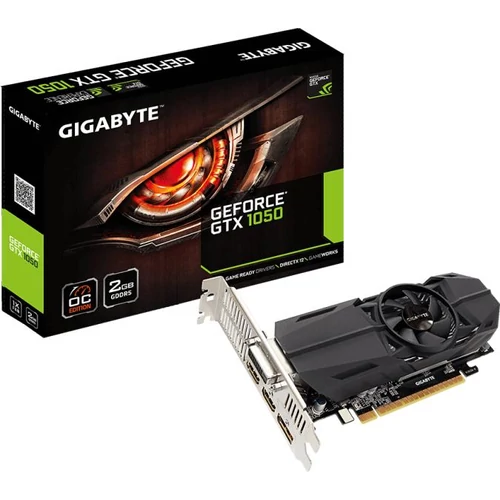 GIGABYTE Geforce GTX 1050 Low Profile 2GB GDDR5 128bit (GV-N1050OC-2GL) Videókártya